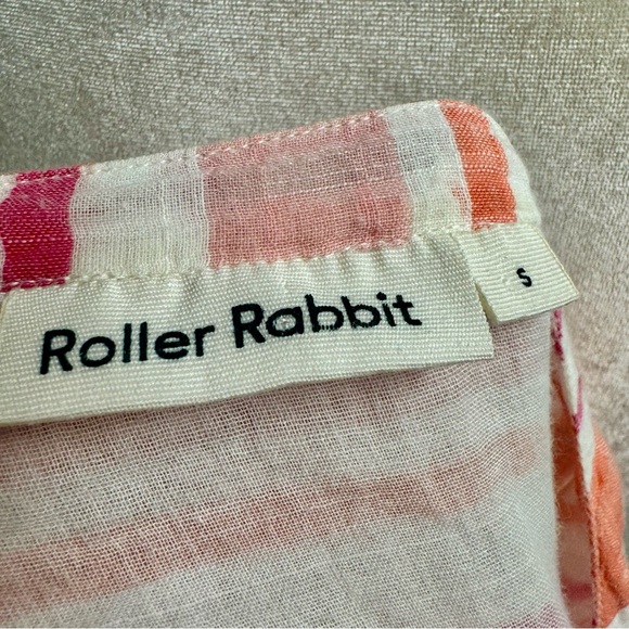 Roller Rabbit Tunic Swim Coverup Stripe Dress Tassels Pink Orange White Small S - Picture 6 of 12